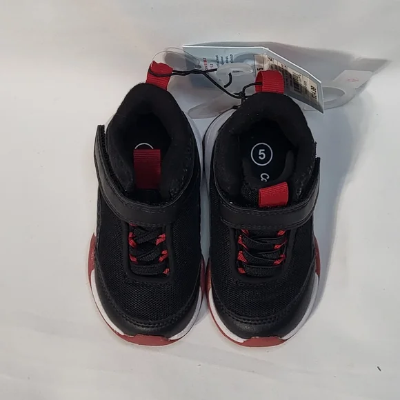 Cat & Jack Toddler Boys NWT Black Jordie Basketball High Top Sneakers Size 5T - Picture 9 of 12